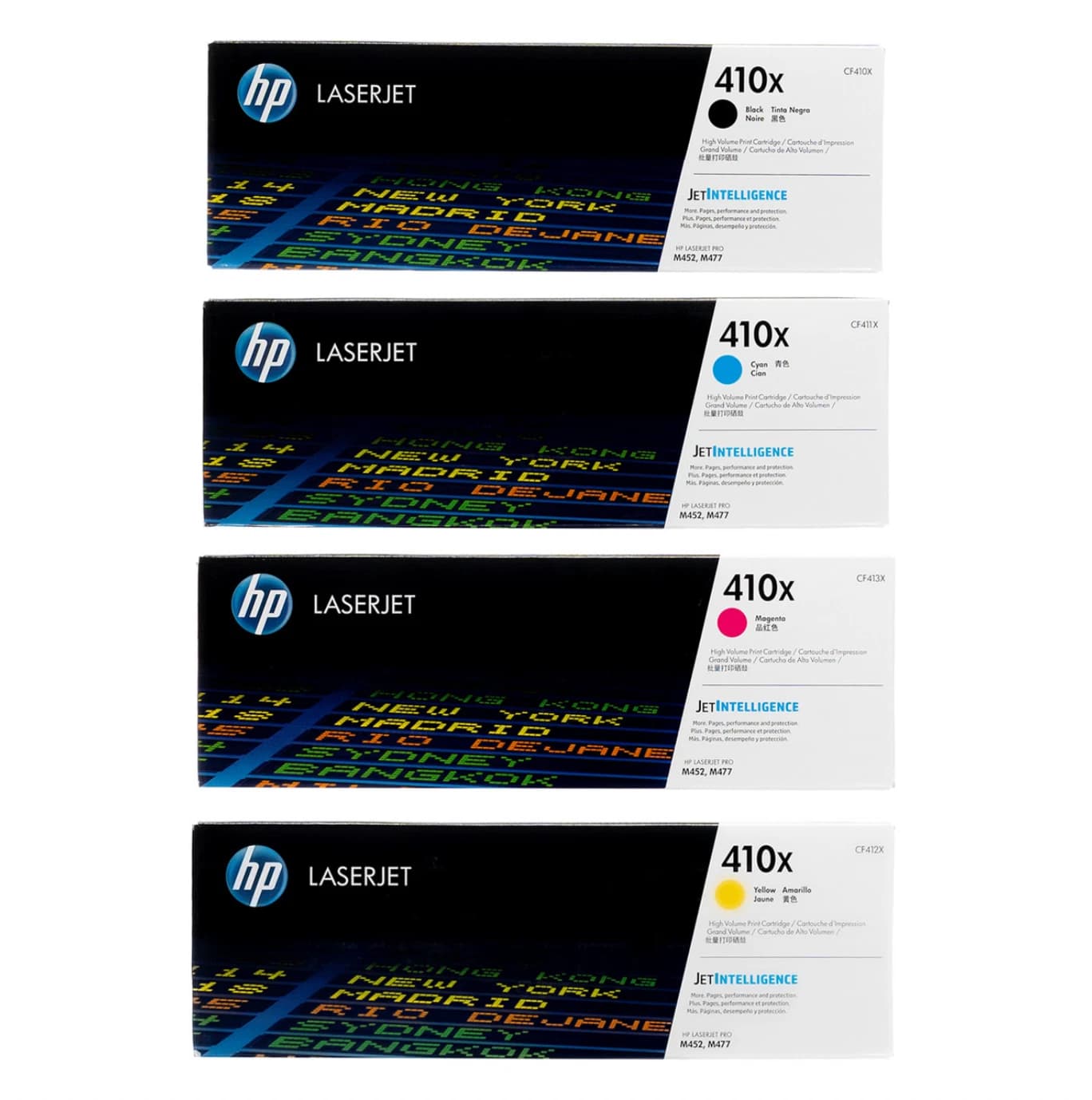 HP 410X High Yield Toner Set BCYM CF410X CF411X CF412X CF413X
